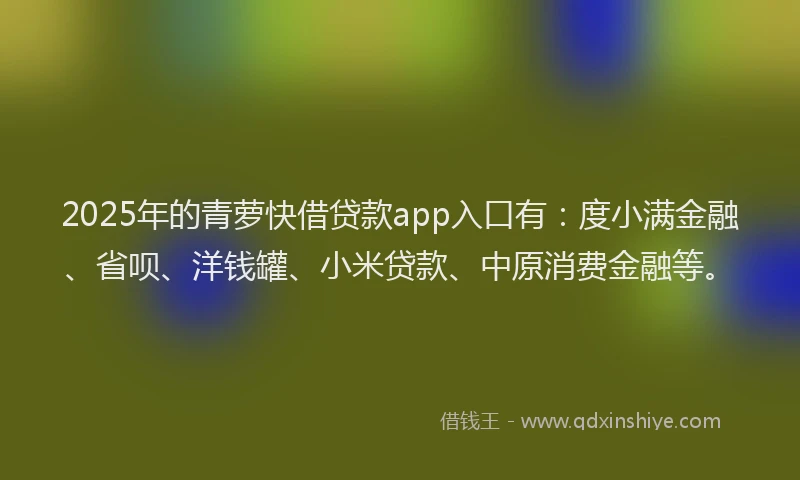2025年的青萝快借贷款app入口有：度小满金融、省呗、洋钱罐、小米贷款、中原消费金融等。