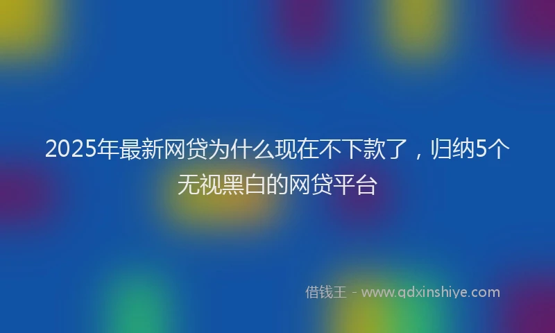 2025年最新网贷为什么现在不下款了，归纳5个无视黑白的网贷平台
