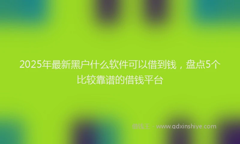 2025年最新黑户什么软件可以借到钱，盘点5个比较靠谱的借钱平台