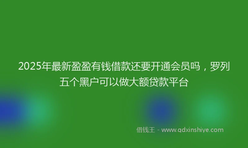 2025年最新盈盈有钱借款还要开通会员吗，罗列五个黑户可以做大额贷款平台