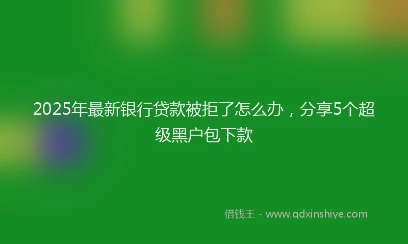 2025年最新银行贷款被拒了怎么办，分享5个超级黑户包下款