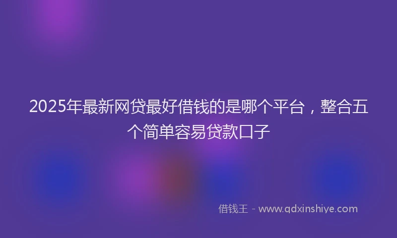 2025年最新网贷最好借钱的是哪个平台，整合五个简单容易贷款口子