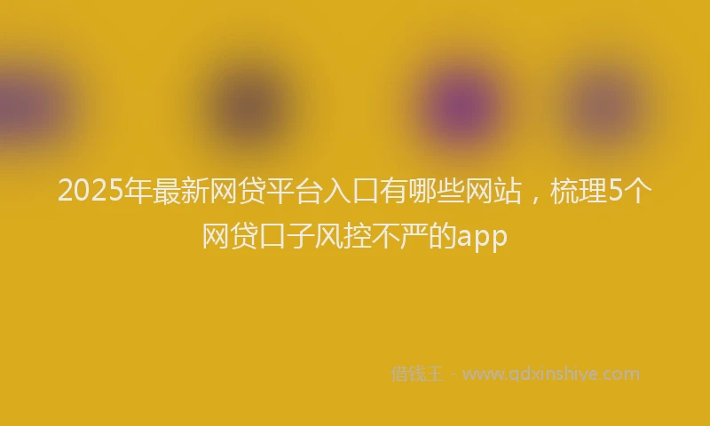 2025年最新网贷平台入口有哪些网站，梳理5个网贷口子风控不严的app