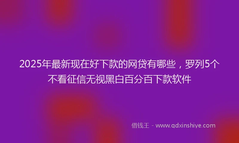 2025年最新现在好下款的网贷有哪些，罗列5个不看征信无视黑白百分百下款软件