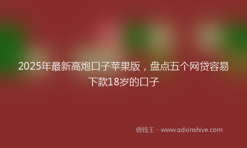 2025年最新高炮口子苹果版，盘点五个网贷容易下款18岁的口子