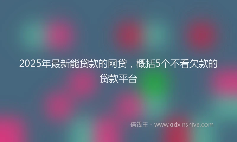 2025年最新能贷款的网贷，概括5个不看欠款的贷款平台