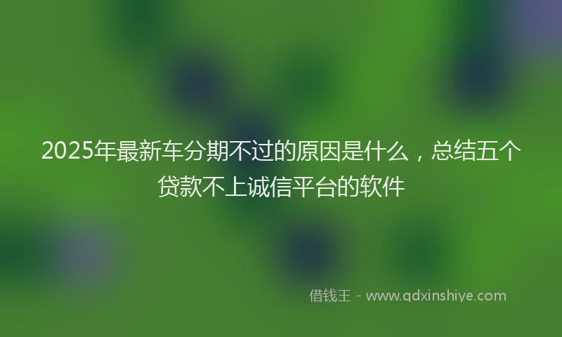 2025年最新车分期不过的原因是什么，总结五个贷款不上诚信平台的软件