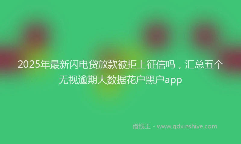 2025年最新闪电贷放款被拒上征信吗，汇总五个无视逾期大数据花户黑户app