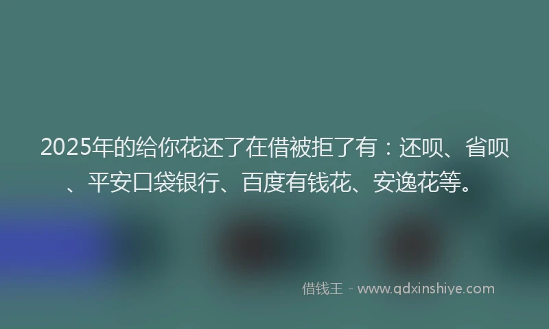 2025年的给你花还了在借被拒了有：还呗、省呗、平安口袋银行、百度有钱花、安逸花等。