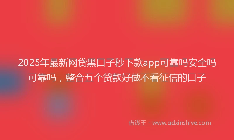 2025年最新网贷黑口子秒下款app可靠吗安全吗可靠吗，整合五个贷款好做不看征信的口子