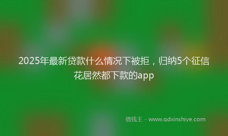 2025年最新贷款什么情况下被拒，归纳5个征信花居然都下款的app