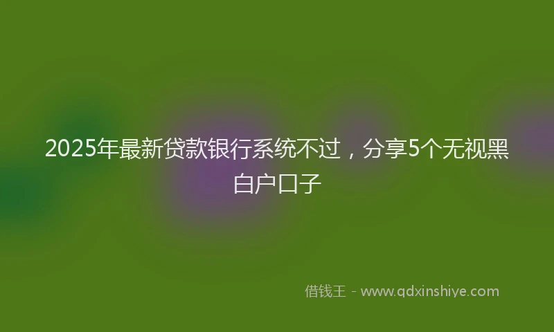 2025年最新贷款银行系统不过，分享5个无视黑白户口子
