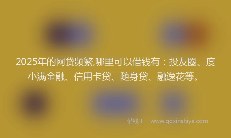 2025年的网贷频繁,哪里可以借钱有：投友圈、度小满金融、信用卡贷、随身贷、融逸花等。