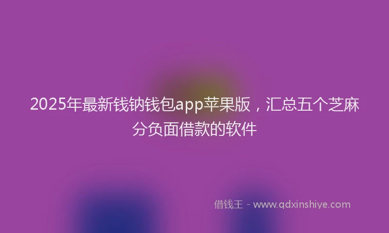 2025年最新钱钠钱包app苹果版，汇总五个芝麻分负面借款的软件
