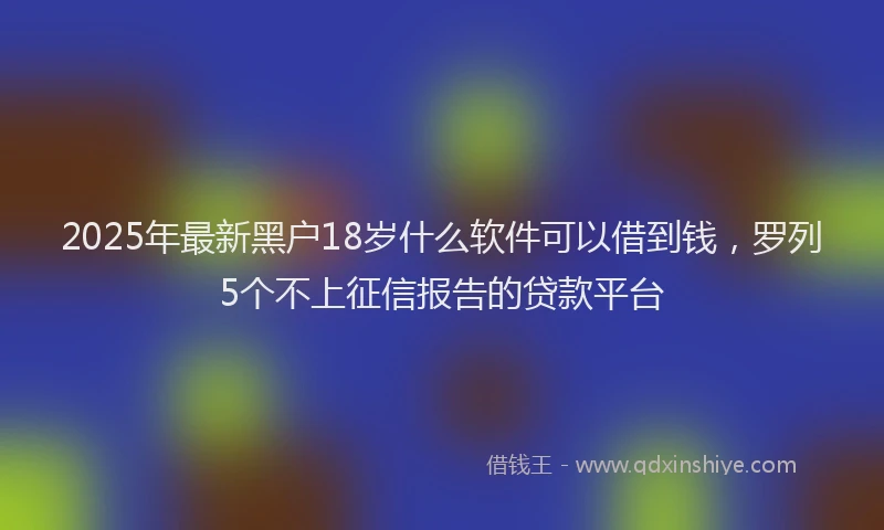 2025年最新黑户18岁什么软件可以借到钱，罗列5个不上征信报告的贷款平台