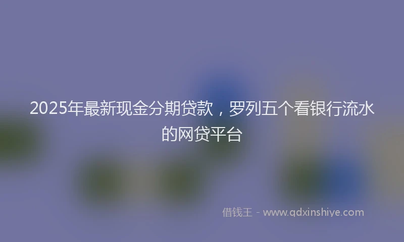 2025年最新现金分期贷款，罗列五个看银行流水的网贷平台