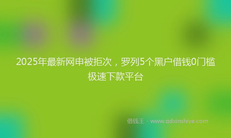 2025年最新网申被拒次，罗列5个黑户借钱0门槛极速下款平台