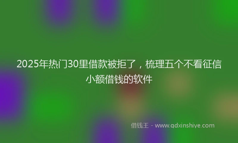 2025年热门30里借款被拒了，梳理五个不看征信小额借钱的软件
