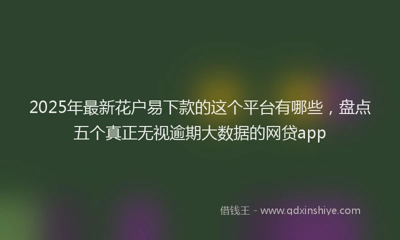2025年最新花户易下款的这个平台有哪些，盘点五个真正无视逾期大数据的网贷app