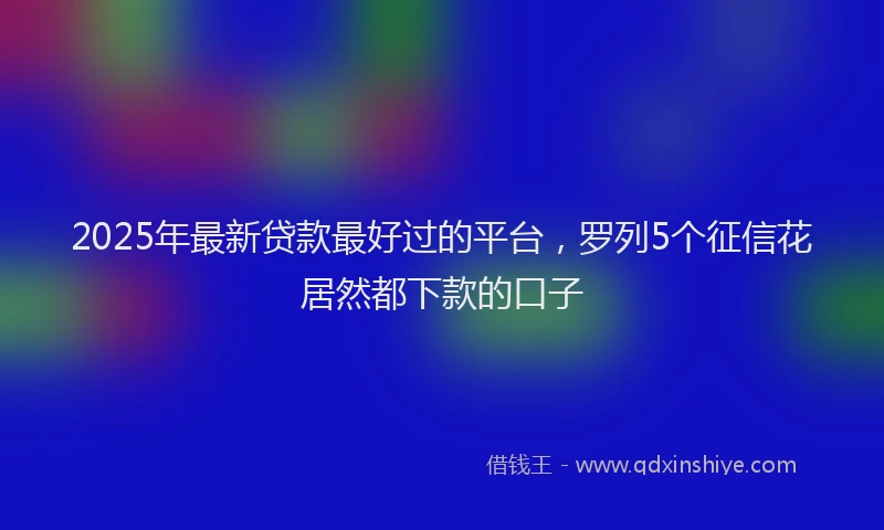 2025年最新贷款最好过的平台，罗列5个征信花居然都下款的口子