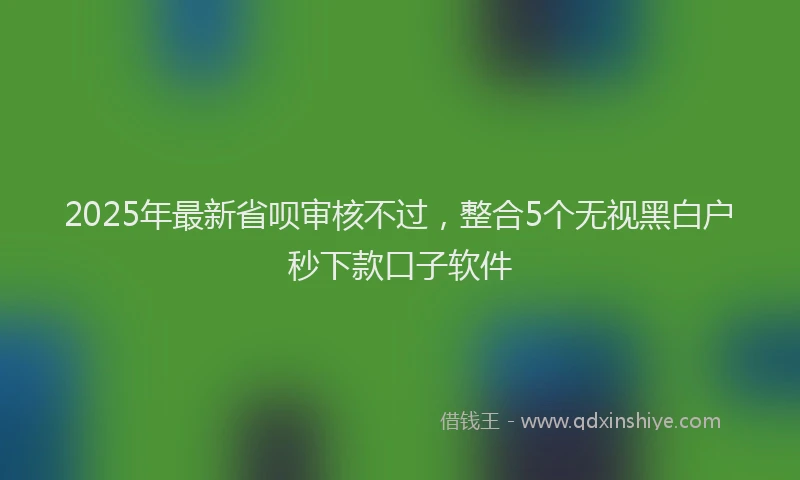 2025年最新省呗审核不过，整合5个无视黑白户秒下款口子软件