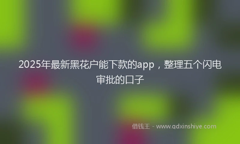2025年最新黑花户能下款的app，整理五个闪电审批的口子