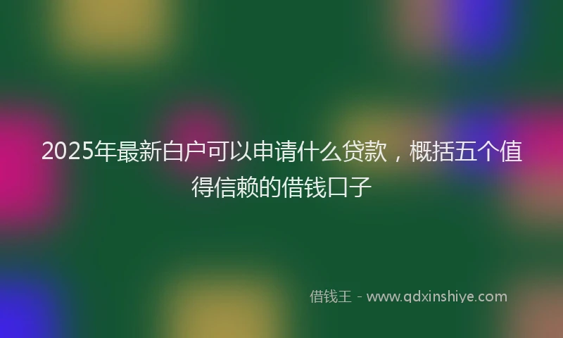 2025年最新白户可以申请什么贷款，概括五个值得信赖的借钱口子