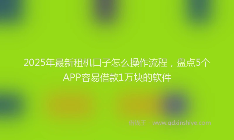 2025年最新租机口子怎么操作流程，盘点5个APP容易借款1万块的软件