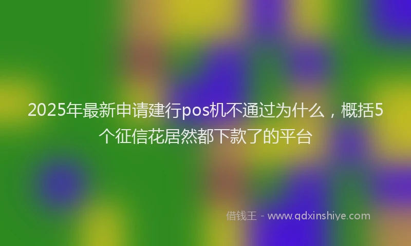 2025年最新申请建行pos机不通过为什么，概括5个征信花居然都下款了的平台