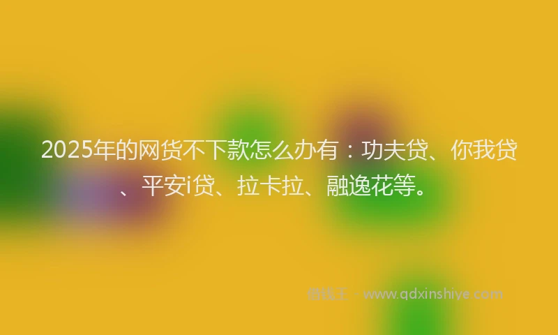 2025年的网货不下款怎么办有：功夫贷、你我贷、平安i贷、拉卡拉、融逸花等。