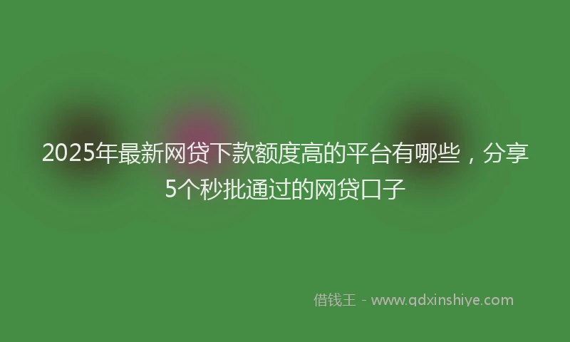 2025年最新网贷下款额度高的平台有哪些，分享5个秒批通过的网贷口子