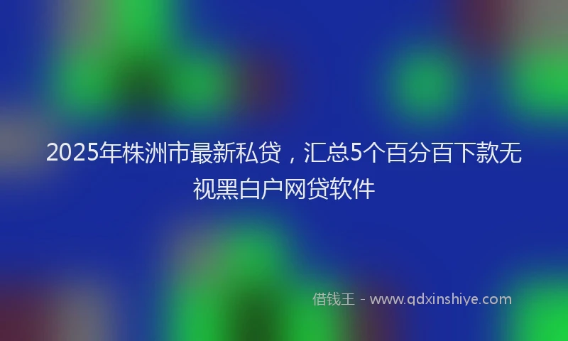 2025年株洲市最新私贷，汇总5个百分百下款无视黑白户网贷软件