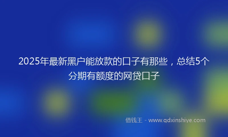 2025年最新黑户能放款的口子有那些，总结5个分期有额度的网贷口子