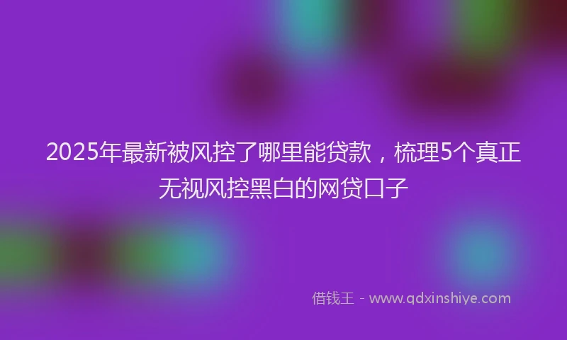 2025年最新被风控了哪里能贷款，梳理5个真正无视风控黑白的网贷口子