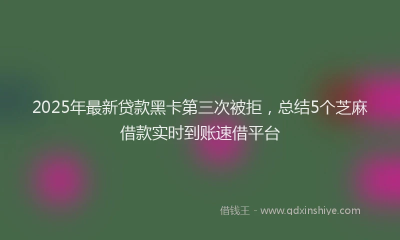 2025年最新贷款黑卡第三次被拒，总结5个芝麻借款实时到账速借平台