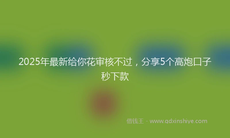 2025年最新给你花审核不过，分享5个高炮口子秒下款