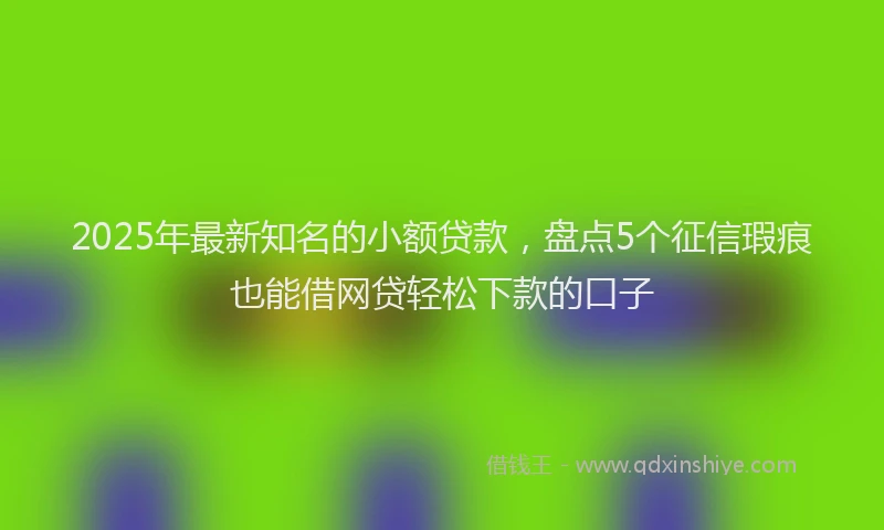 2025年最新知名的小额贷款，盘点5个征信瑕疵也能借网贷轻松下款的口子