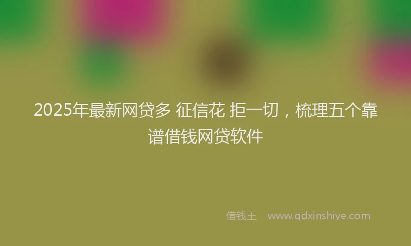 2025年最新网贷多 征信花 拒一切，梳理五个靠谱借钱网贷软件