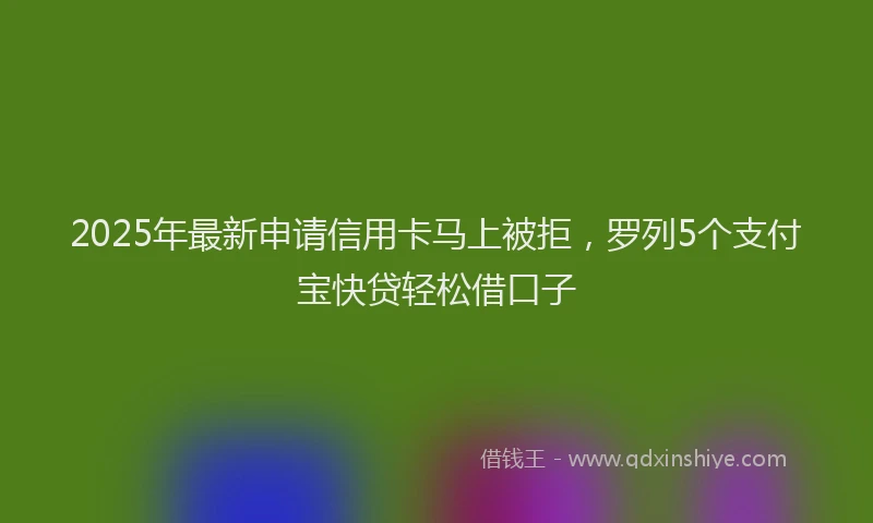 2025年最新申请信用卡马上被拒，罗列5个支付宝快贷轻松借口子