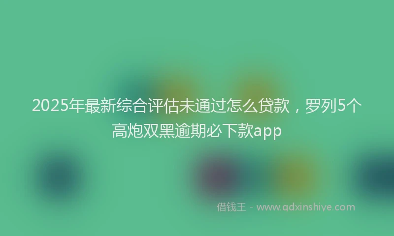 2025年最新综合评估未通过怎么贷款，罗列5个高炮双黑逾期必下款app