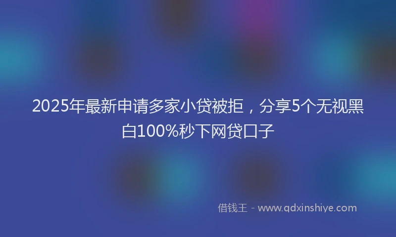 2025年最新申请多家小贷被拒，分享5个无视黑白100%秒下网贷口子