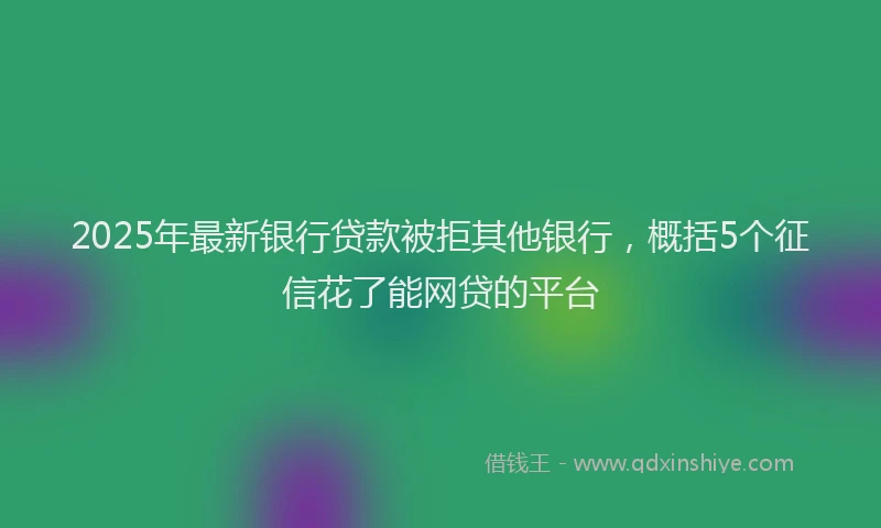 2025年最新银行贷款被拒其他银行，概括5个征信花了能网贷的平台