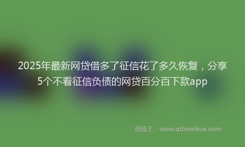 2025年最新网贷借多了征信花了多久恢复，分享5个不看征信负债的网贷百分百下款app