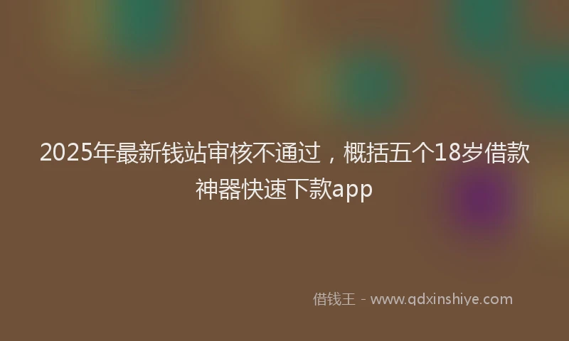 2025年最新钱站审核不通过，概括五个18岁借款神器快速下款app