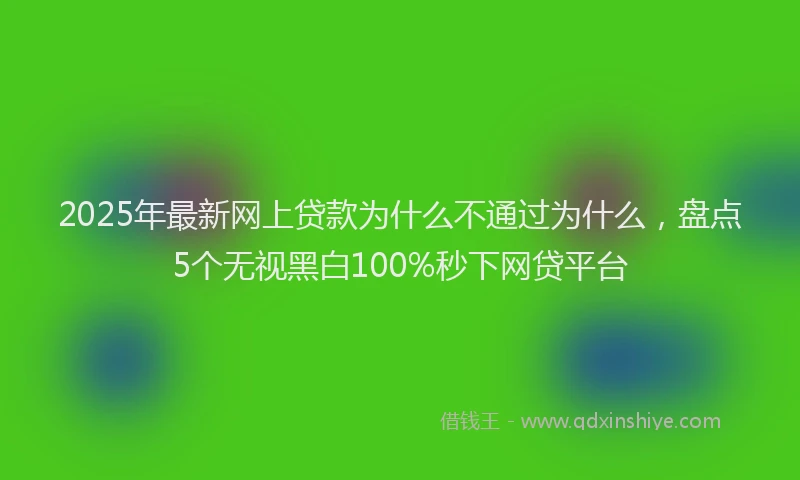 2025年最新网上贷款为什么不通过为什么，盘点5个无视黑白100%秒下网贷平台