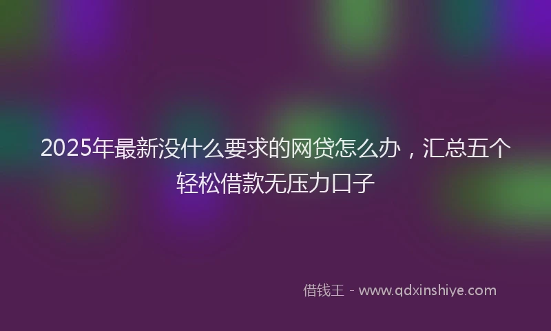 2025年最新没什么要求的网贷怎么办，汇总五个轻松借款无压力口子