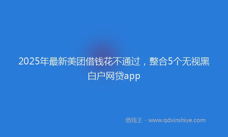 2025年最新美团借钱花不通过，整合5个无视黑白户网贷app