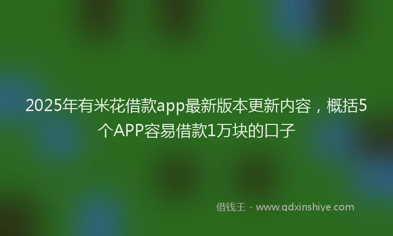 2025年有米花借款app最新版本更新内容，概括5个APP容易借款1万块的口子