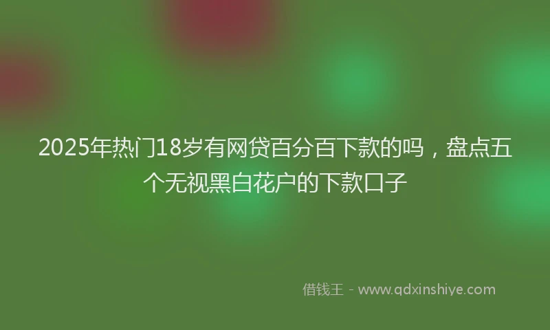 2025年热门18岁有网贷百分百下款的吗，盘点五个无视黑白花户的下款口子