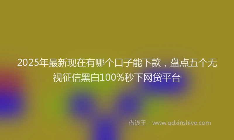 2025年最新现在有哪个口子能下款，盘点五个无视征信黑白100%秒下网贷平台